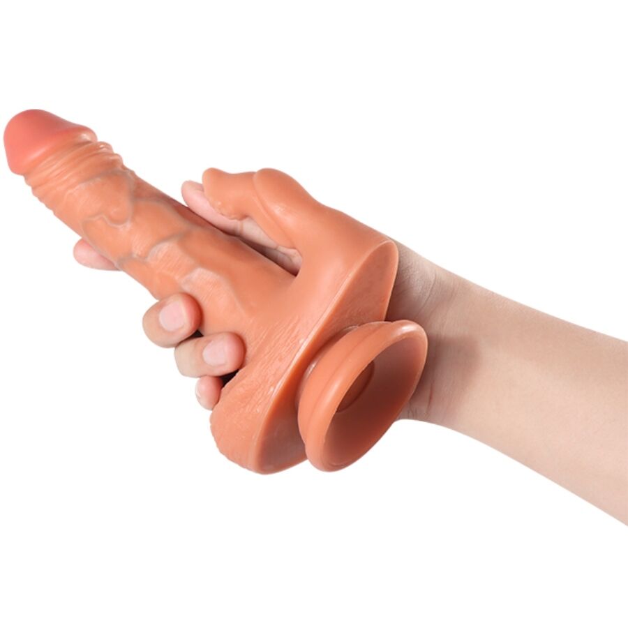 SHEQU - JULIAN DILDO AND CLITORIS STIMULATOR WITH VIBRATION AND REMOTE CONTROL 16 CM
