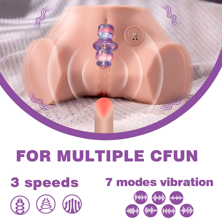 XISE - FENNIE SHAKING REALISTIC MULTIPOSITION VAGINA AND ANUS MASTURBATOR WITH VIBRATION