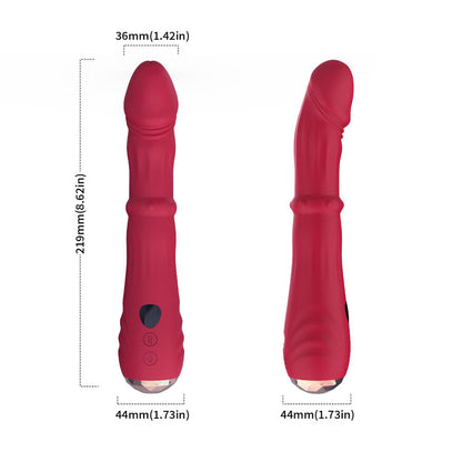 ARMONY - DILDO VIBRANT STIMULATEUR À POINT CHAUD THERMO-AJUSTABLE ROUGE