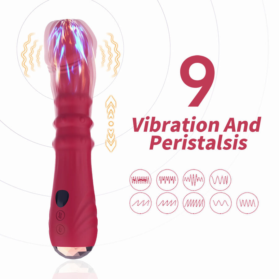 ARMONY - DILDO VIBRANT STIMULATEUR À POINT CHAUD THERMO-AJUSTABLE ROUGE