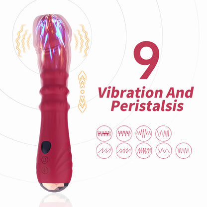 ARMONY - DILDO VIBRANT STIMULATEUR À POINT CHAUD THERMO-AJUSTABLE ROUGE