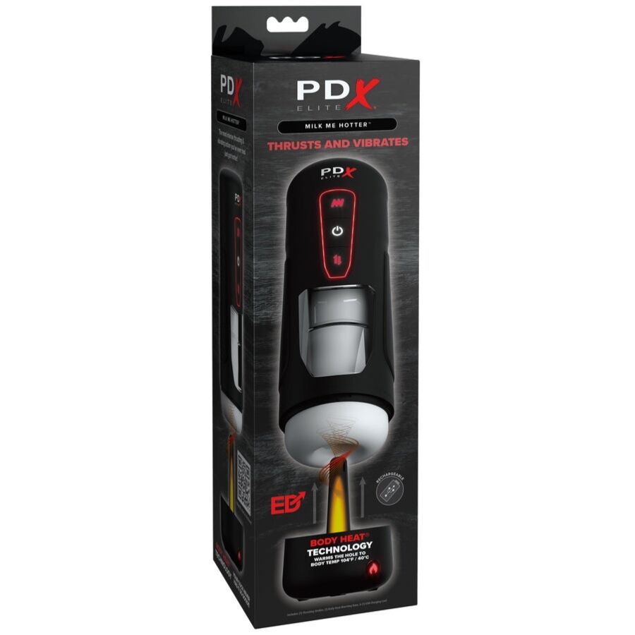 PDX ELITE - MILK ME HOTTER AUTOMATIC MASTURBATOR WITH THRUSTING AND HEAT EFFECT VIBRATION