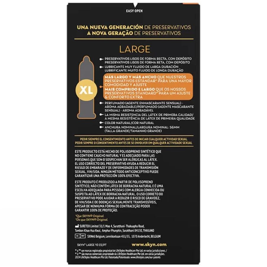 SKYN - LARGE EXTRA ADJUSTMENT CONDOMS 10 UNITS