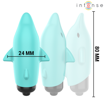 INTENSE - ECHO VIBRATING BULLET DOLPHIN BLUE 8 X 4.7 CM