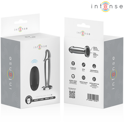 INTENSE - ANAL PLUG 10 VIBRATIONS METAL DILDO WITH REMOTE CONTROL M