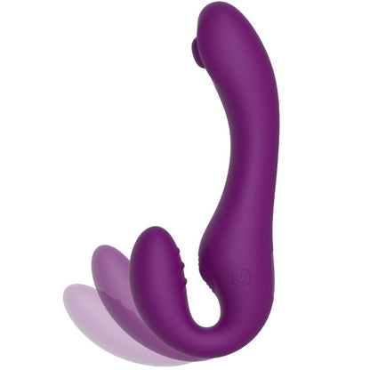 XOCOON - 2 IN 1 STRAPLESS STRAP-ON VIBRATOR WITH REMOTE CONTROL PURPLE