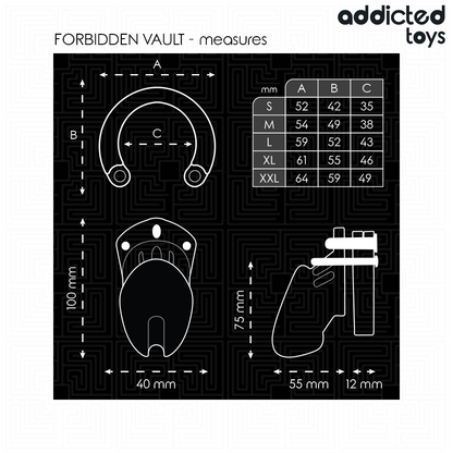 ADDICTED TOYS LOCKED - VAULT INTERDITE CAGE DE PÉNIS 10 CM