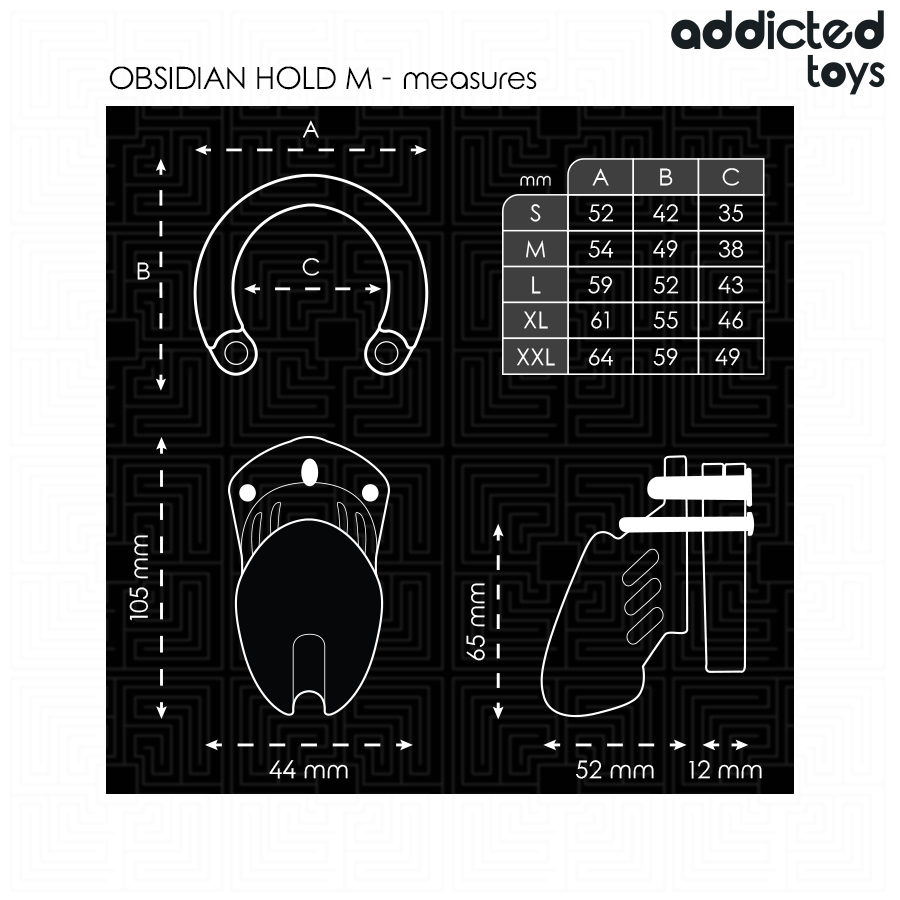 ADDICTED TOYS LOCKED - JAULA PARA PENE OBSIDIAN HOLD TALLA M