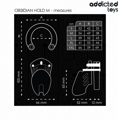 ADDICTED TOYS LOCKED - JAULA PARA PENE OBSIDIAN HOLD TALLA M