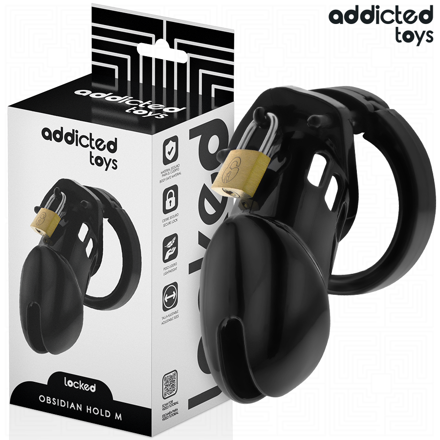 ADDICTED TOYS LOCKED - JAULA PARA PENE OBSIDIAN HOLD TALLA M