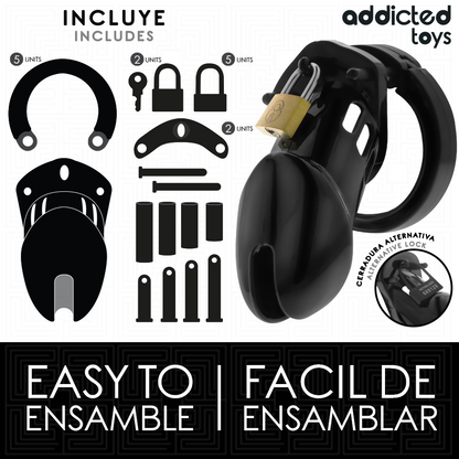 ADDICTED TOYS LOCKED - JAULA PARA PENE OBSIDIAN HOLD TALLA M