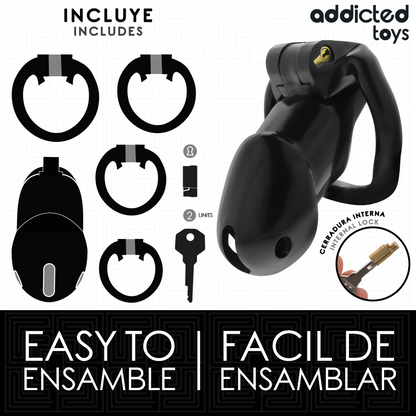 ADDICTED TOYS LOCKED - MINDNIGHT CELL PENIS CAGE SIZE L