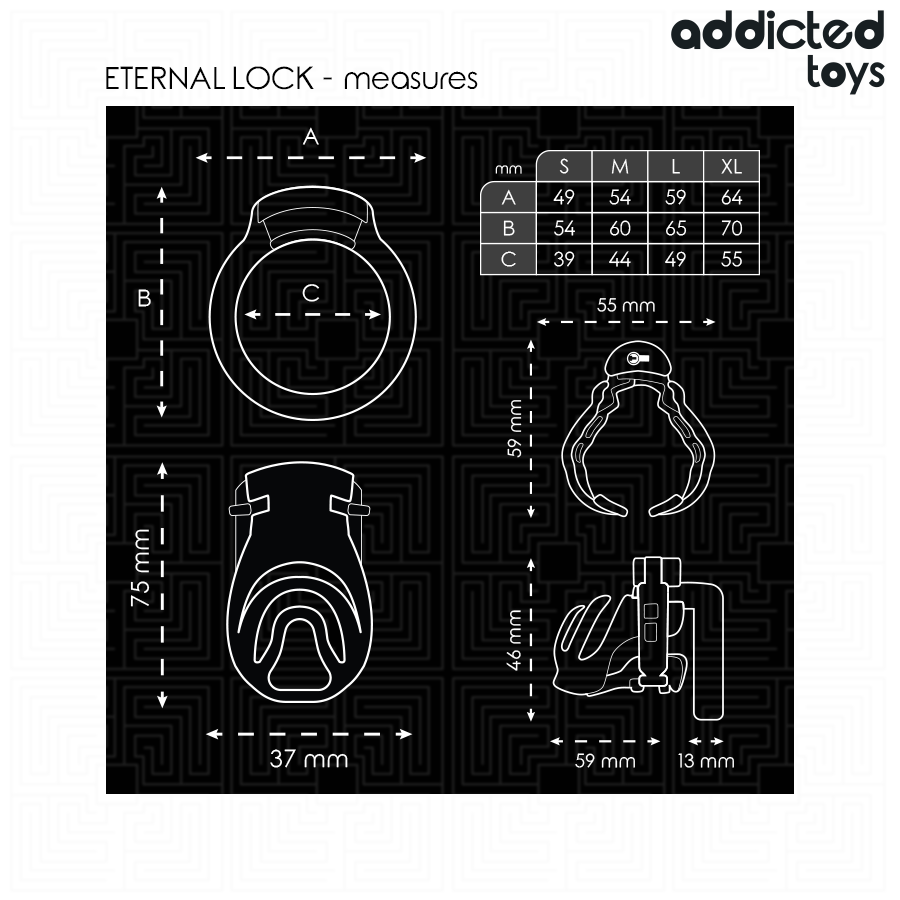 ADDICTED TOYS LOCKED - JAULA DE PENE ETERNAL LOCK 9 CM