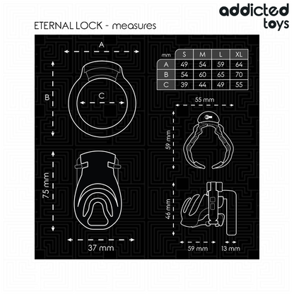 ADDICTED TOYS LOCKED - JAULA DE PENE ETERNAL LOCK 9 CM