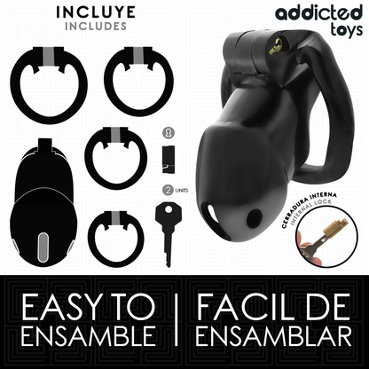 ADDICTED TOYS LOCKED - MINDNIGHT CELL PENIS CAGE SIZE M