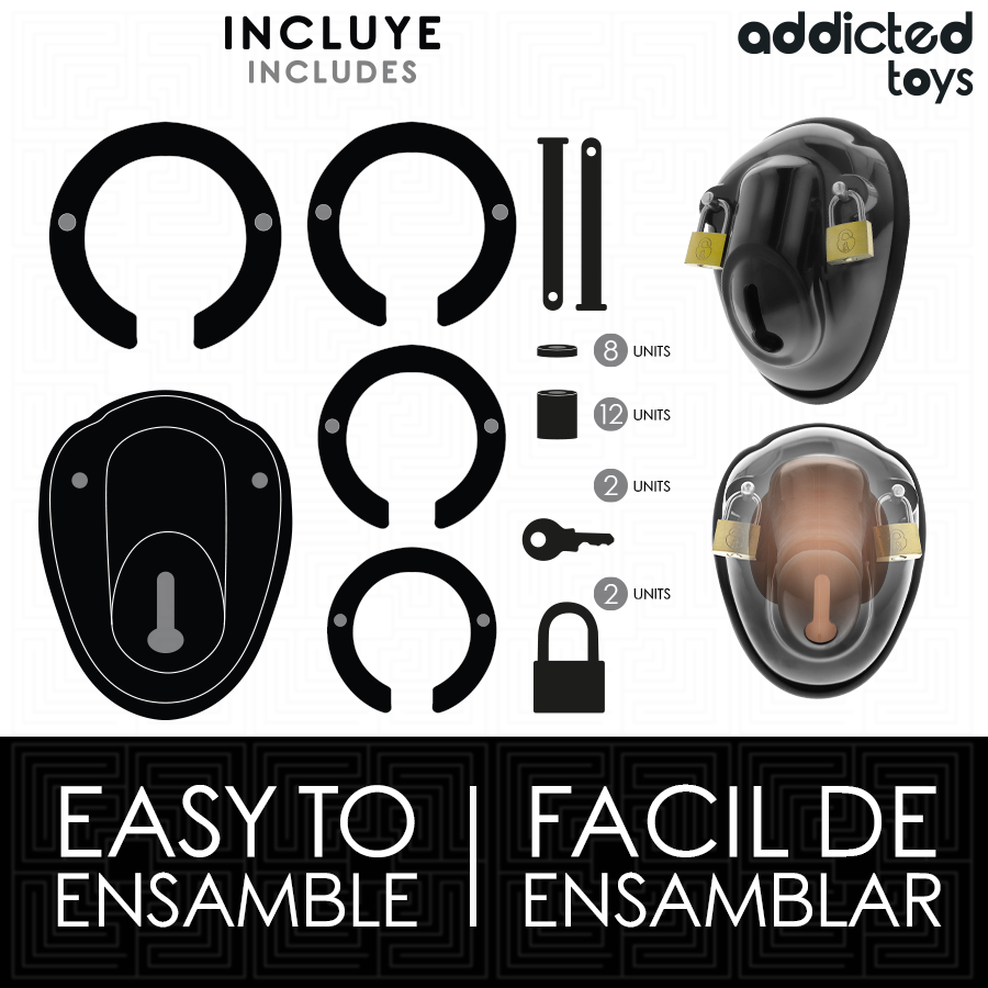 JUGUETE DE BLOQUEO ADDICTED TOYS - JAULA PENEANA CON RETENCIÓN SIN LLAVE 11.5 CM