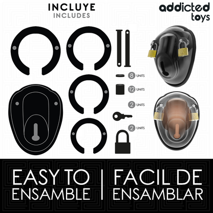 JUGUETE DE BLOQUEO ADDICTED TOYS - JAULA PENEANA CON RETENCIÓN SIN LLAVE 11.5 CM