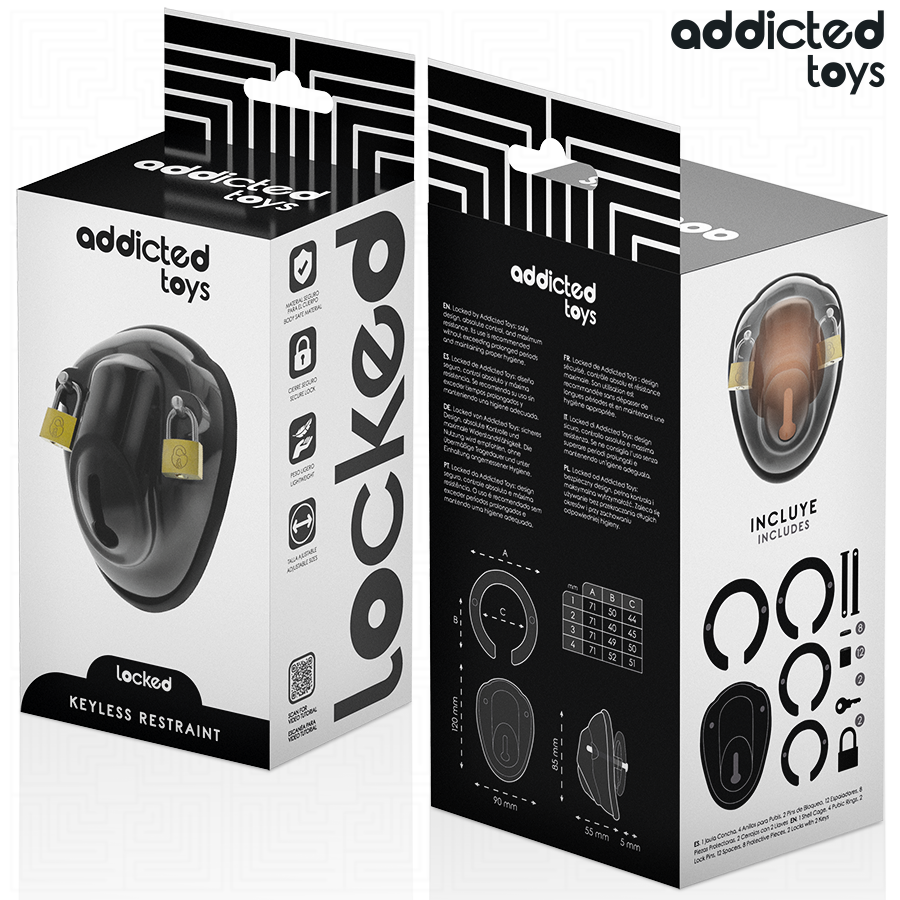 JUGUETE DE BLOQUEO ADDICTED TOYS - JAULA PENEANA CON RETENCIÓN SIN LLAVE 11.5 CM
