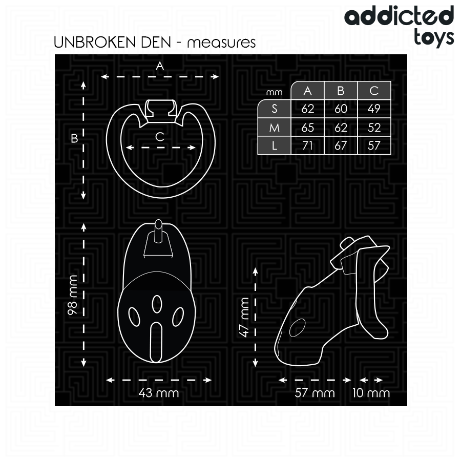 ADDICTED TOYS LOCKED - JAULA PARA PENE UNBROKEN DEN 9.8 CM