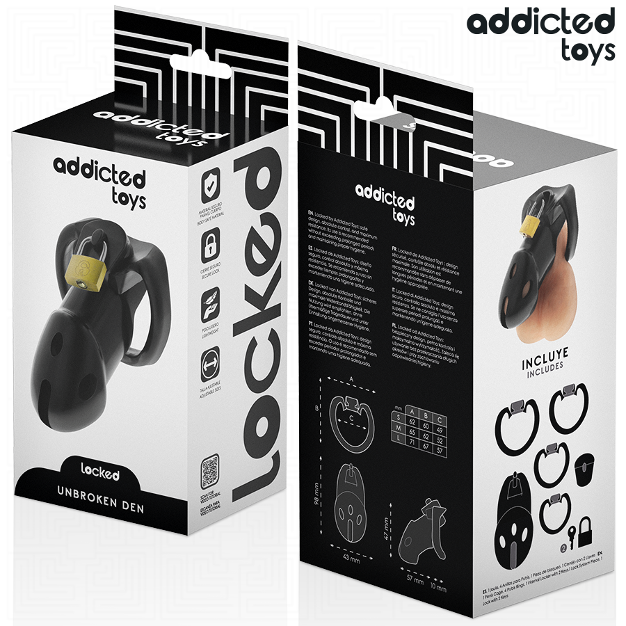 ADDICTED TOYS LOCKED - JAULA PARA PENE UNBROKEN DEN 9.8 CM