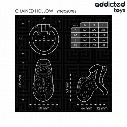 ADDICTED TOYS LOCKED - CHAINED HOLLOW PENIS CAGE 10.5 CM