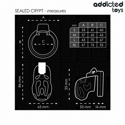 ADDICTED TOYS LOCKED - CAGE À PÉNIS SCÉLLÉE CRYPT 8 CM