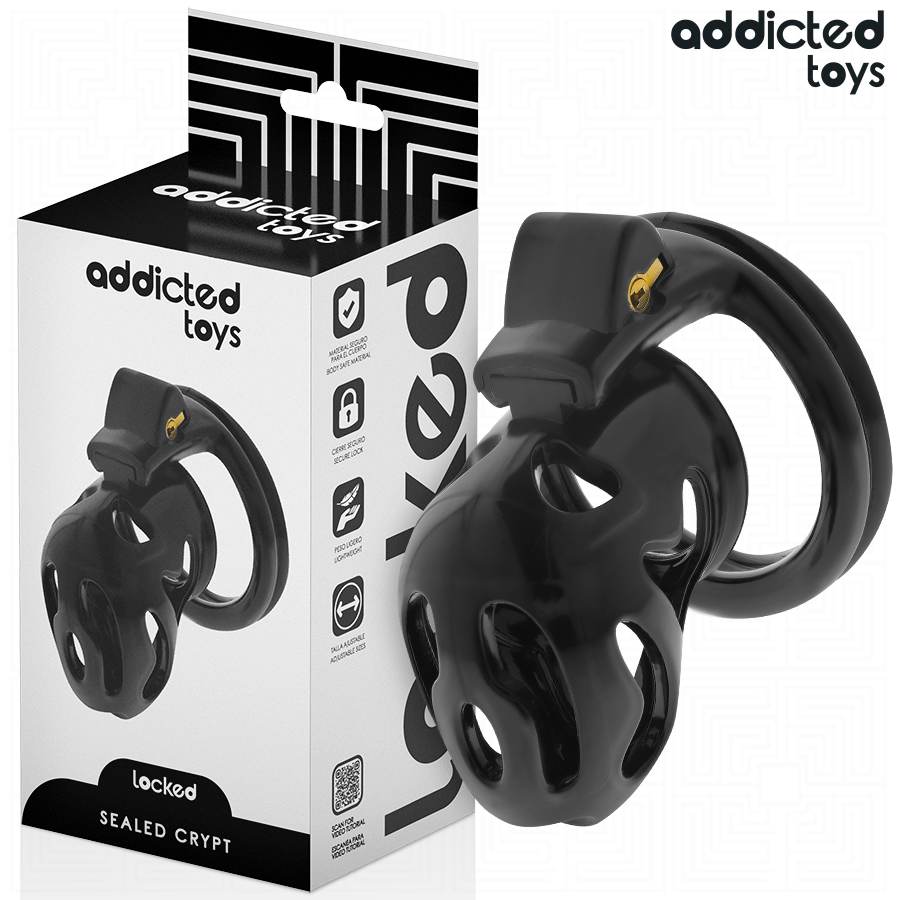ADDICTED TOYS LOCKED - CAGE À PÉNIS SCÉLLÉE CRYPT 8 CM