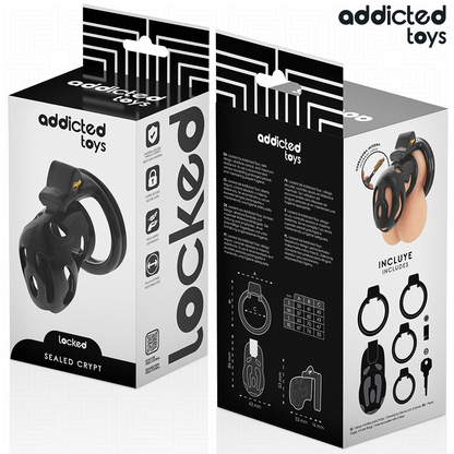 ADDICTED TOYS LOCKED - CAGE À PÉNIS SCÉLLÉE CRYPT 8 CM