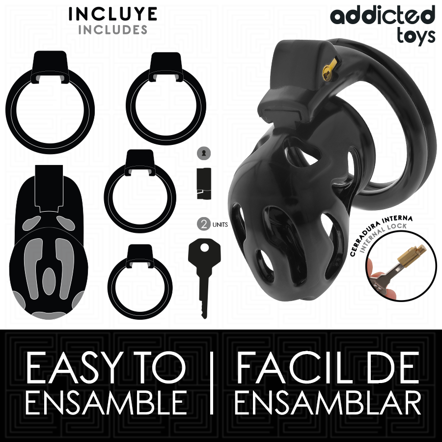 ADDICTED TOYS LOCKED - CAGE À PÉNIS SCÉLLÉE CRYPT 8 CM