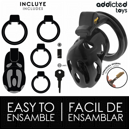 ADDICTED TOYS LOCKED - CAGE À PÉNIS SCÉLLÉE CRYPT 8 CM