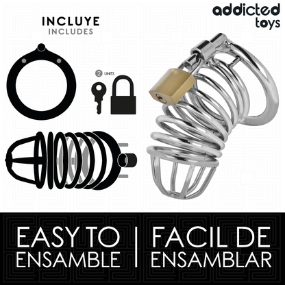 ADDICTED TOYS LOCKED - CAGE À PÉNIS EN MÉTAL CELLULE DE FER 4 CM TAILLE S
