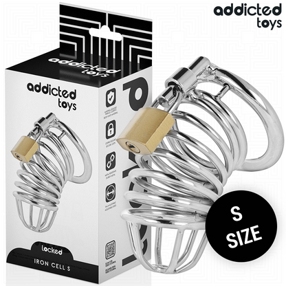 ADDICTED TOYS LOCKED - CAGE À PÉNIS EN MÉTAL CELLULE DE FER 4 CM TAILLE S