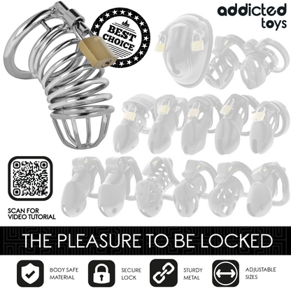 ADDICTED TOYS LOCKED - CAGE À PÉNIS EN MÉTAL CELLULE DE FER 4 CM TAILLE S
