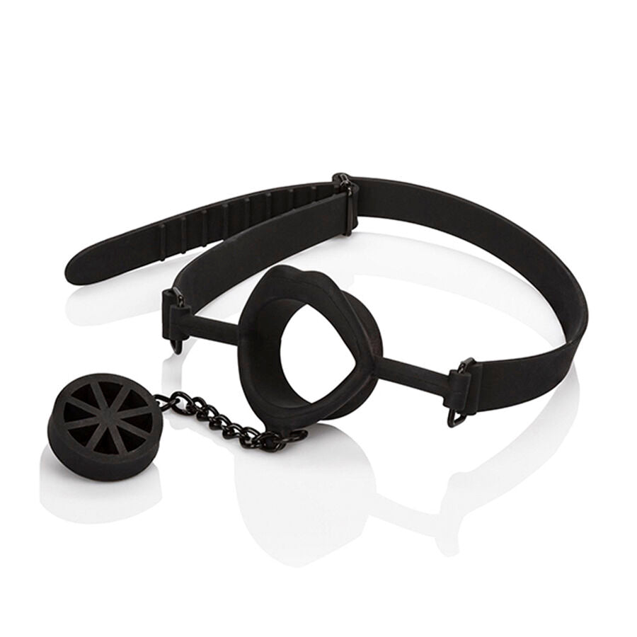 CALEXOTICS - SCANDAL GAG WITH BLACK SILICONE PLUG