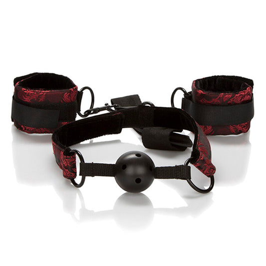 CALEXOTICS - SCANDAL BREATHABLE BALL GAG WITH HANDCUFFS