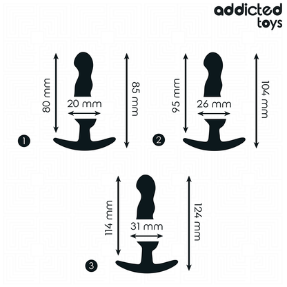 ADDICTED TOYS - LOT DE 3 PLUGS ANALS EN SILICONE MODÈLE 1