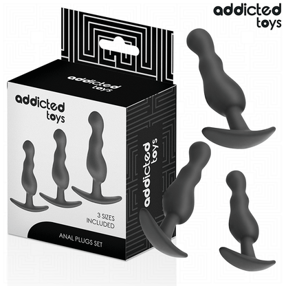 ADDICTED TOYS - LOT DE 3 PLUGS ANALS EN SILICONE MODÈLE 1