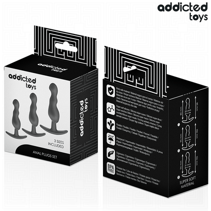 ADDICTED TOYS - LOT DE 3 PLUGS ANALS EN SILICONE MODÈLE 1