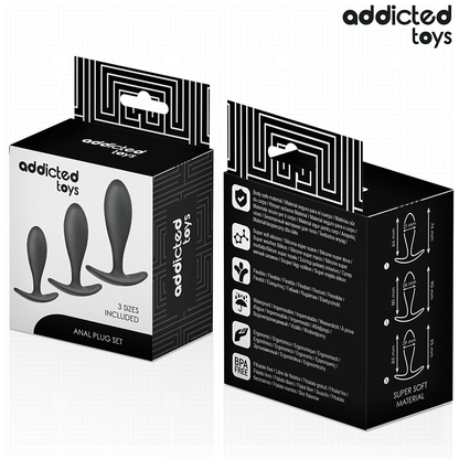 ADDICTED TOYS - SET OF 3 ANAL PLUG SILICONE MODEL 2