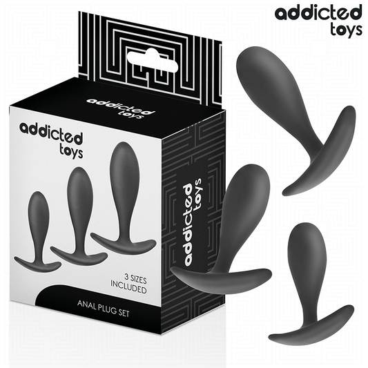 ADDICTED TOYS - CONJUNTO DE 3 TAPONES ANALES DE SILICONA MODELO 2