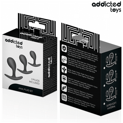 ADDICTED TOYS - LOT DE 3 PLUGS ANALS EN SILICONE MODÈLE 3