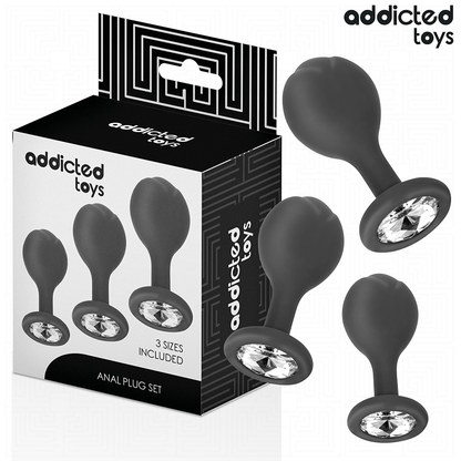 ADDICTED TOYS - SET OF 3 ANAL PLUG SILICONE WITH JEWEL