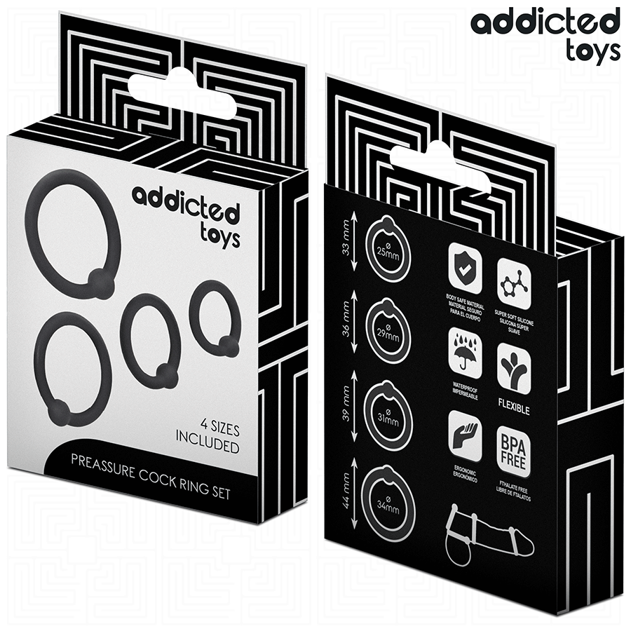 ADDICTED TOYS - SET OF PRESSURE SILICONE RINGS