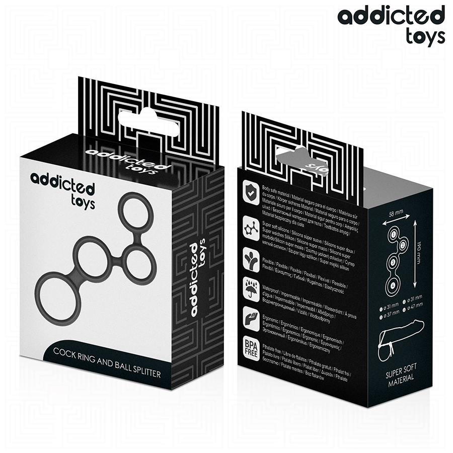 ADDICTED TOYS - ANNEAU PÉNIEN AVEC SÉPARATEUR POUR TESTICULES