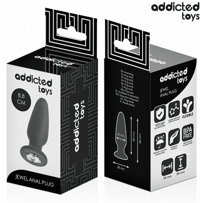 ADDICTED TOYS - PLUG ANAL AVEC BIJOU EN SILICONE TAILLE S 8,8 CM