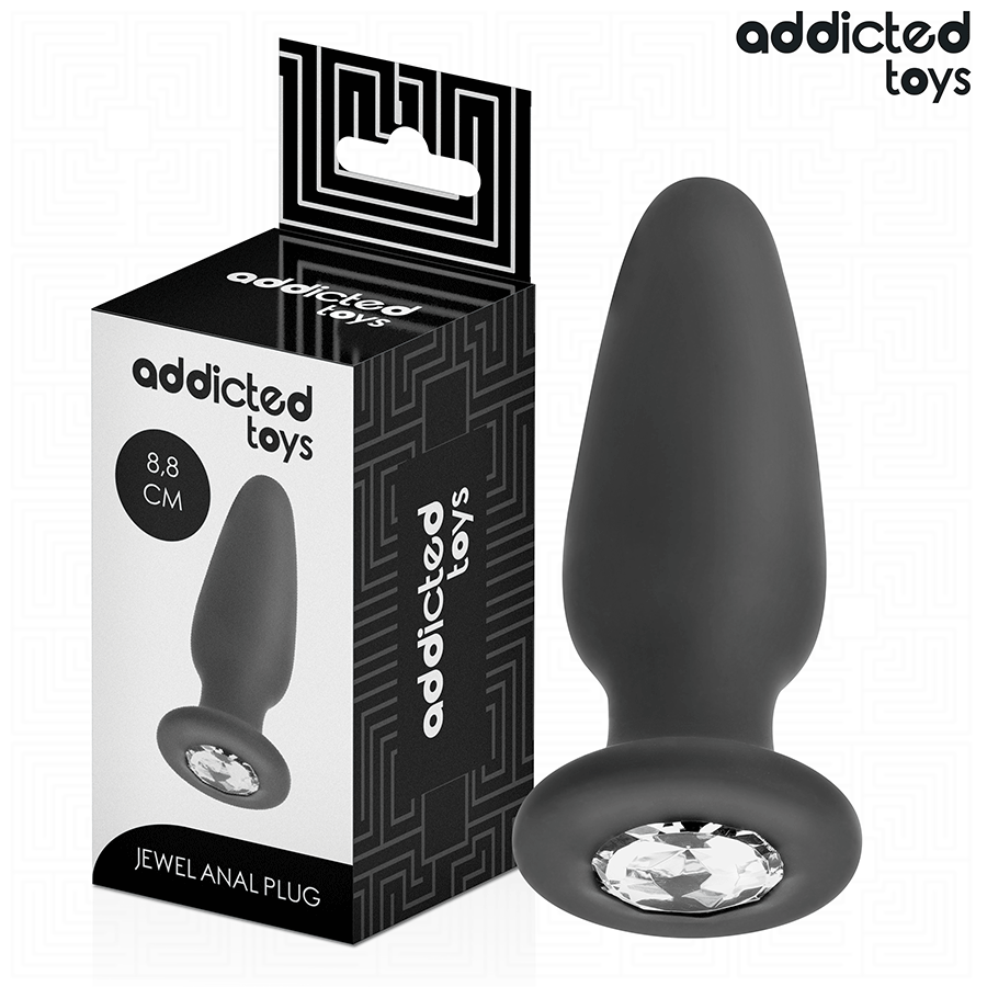 ADDICTED TOYS - PLUG ANAL AVEC BIJOU EN SILICONE TAILLE S 8,8 CM