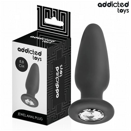 ADDICTED TOYS - PLUG ANAL AVEC BIJOU EN SILICONE TAILLE S 8,8 CM