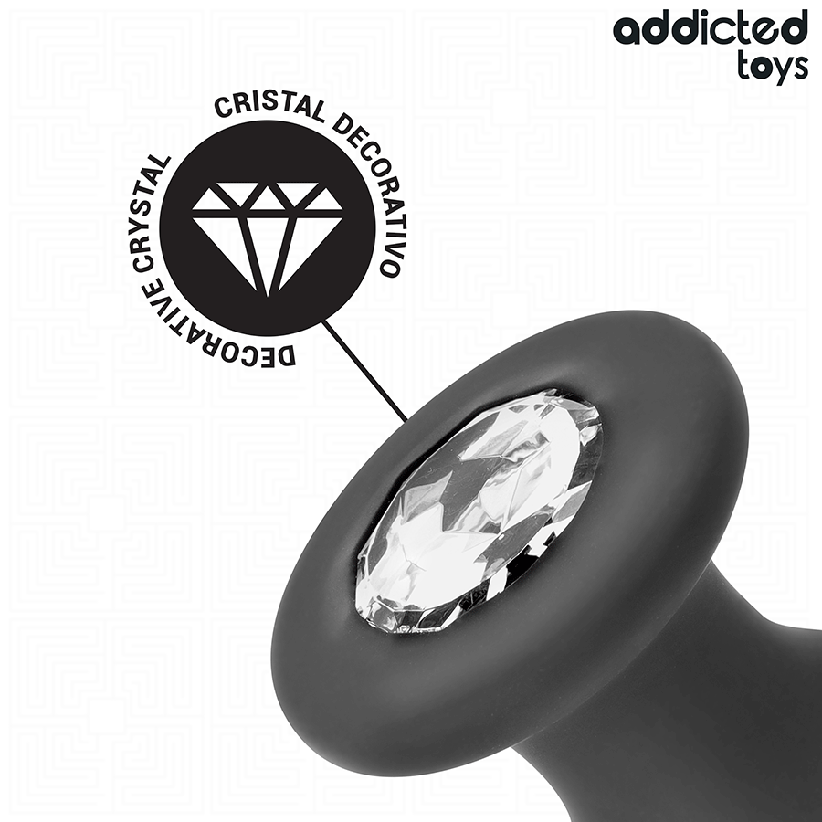ADDICTED TOYS - PLUG ANAL AVEC BIJOU EN SILICONE TAILLE S 8,8 CM
