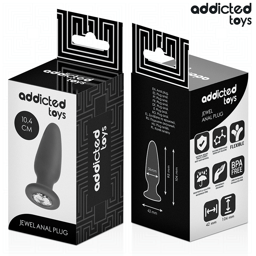 ADDICTED TOYS - ANAL PLUG WITH JEWEL SILICONE SIZE M 10.4 CM