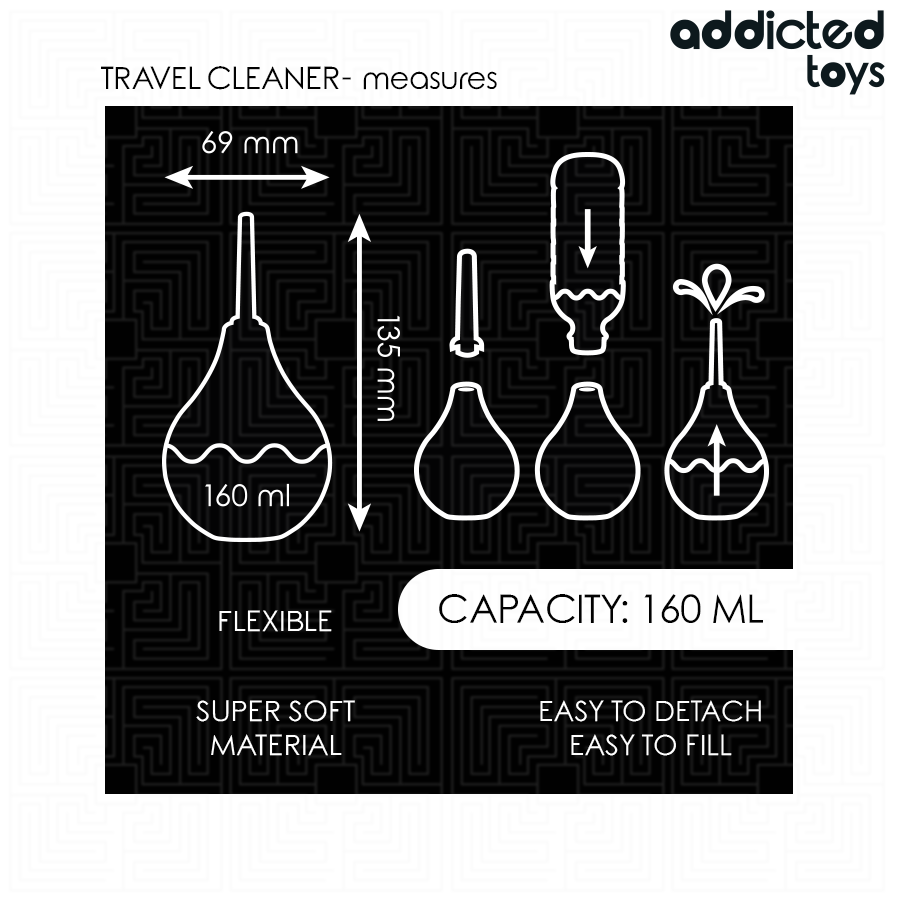 ADDICTED TOYS - LIMPIADOR ANAL DE VIAJE TAMAÑO M 160 ML
